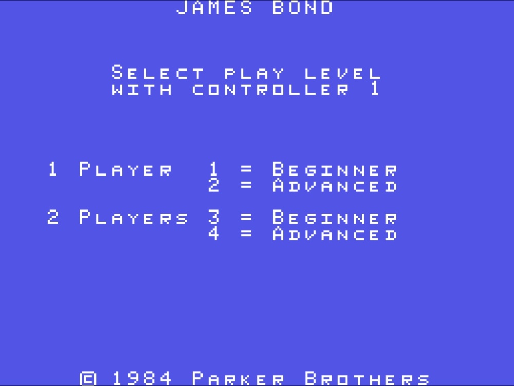 Title Screen of James Bond 007 for Colecovision